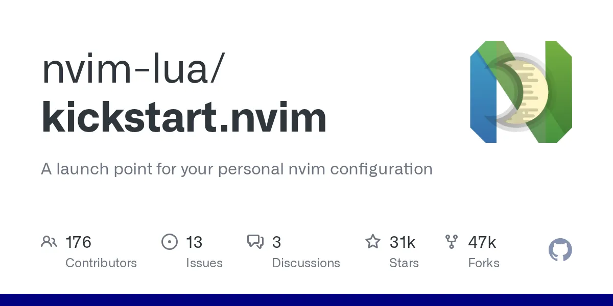A launch point for your personal nvim configuration - nvim-lua/kickstart.nvim