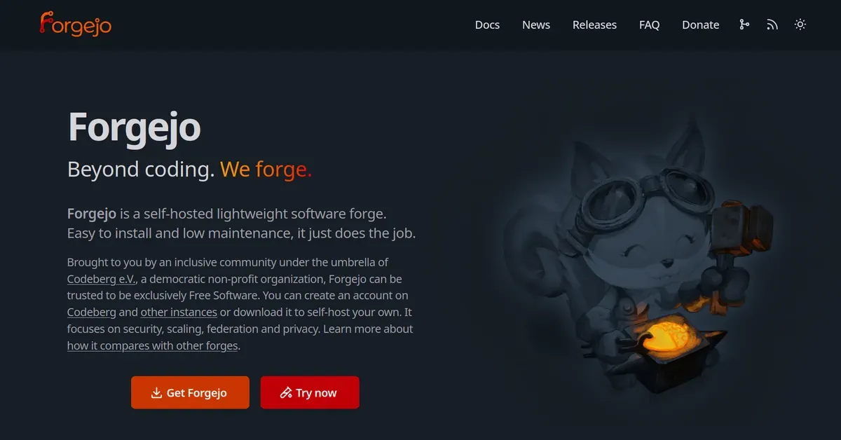 Forgejo – Beyond coding. We forge.