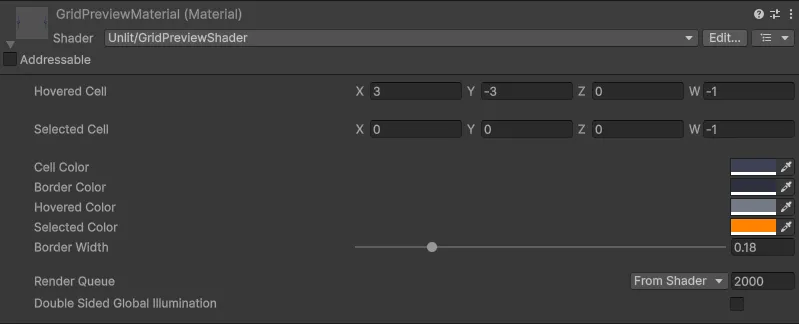 Shader settings